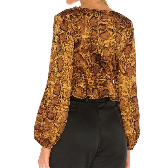 Long Sleeve Brown Snake Crop - Picture 2 of 6